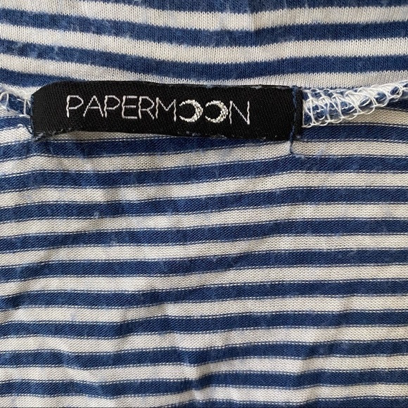 Papermoon Stripes Long Sleeves Long Back | Blue & White | One Size - Picture 4 of 7